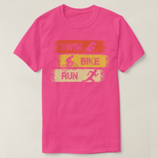 T-shirt Triathlon Swim Bike Run (Design devant)