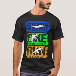 T-shirt Triathlon Swim Bike Run Fitness Sports Athlete Run