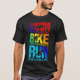 T-shirt Triathlon Swim Bike Run Fitness Sports Athlete Run
