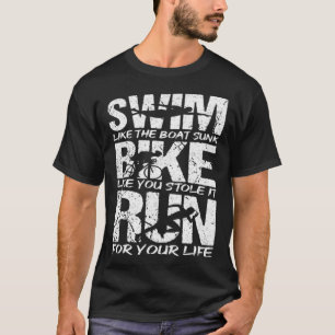 T-shirt Triathlon Swim Bike Run Fitness Sports Athlete Tri