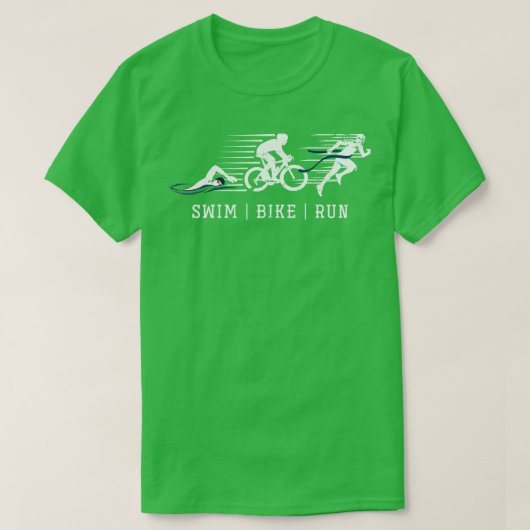 T-shirt Triathlon Swim Bike Run Triathlète (Design devant)