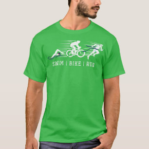 T-shirt Triathlon Swim Bike Run Triathlète