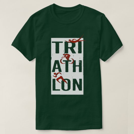 T-shirt Triathlon Swim Bike Run Triathlète 62 (Design devant)