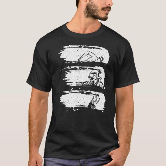 T-shirt Triathlon Swim Vélo Run Hommes Femmes Triathlètes (Devant)