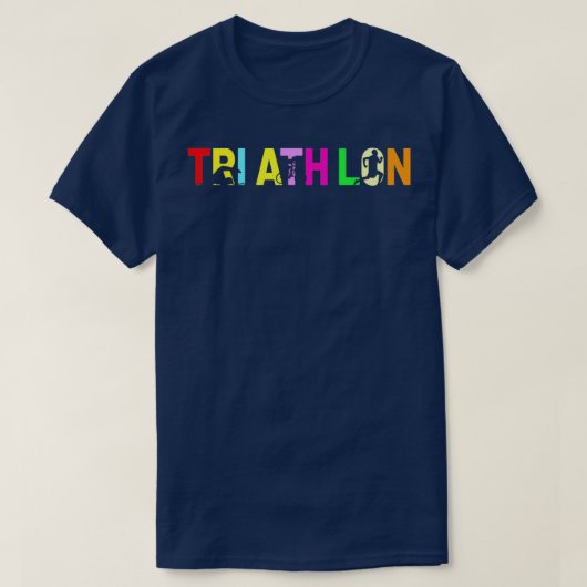 T-shirt Triathlon Tri Harder Triathlète Courir Natation (Design devant)