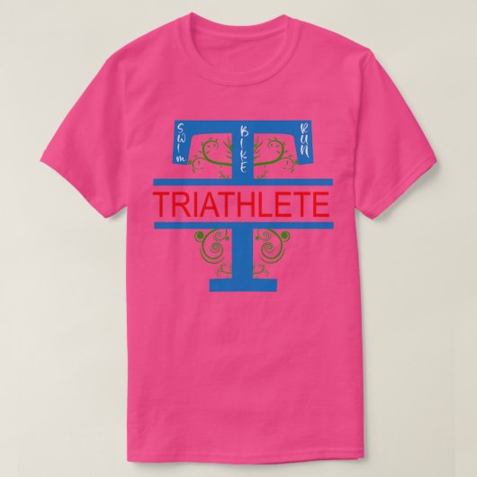 T-shirt Triathlte T Vines Baignade Vélo Course (Design devant)