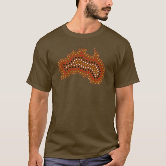 T-shirt Tribal de carte de l'Australie inspiré (Devant)