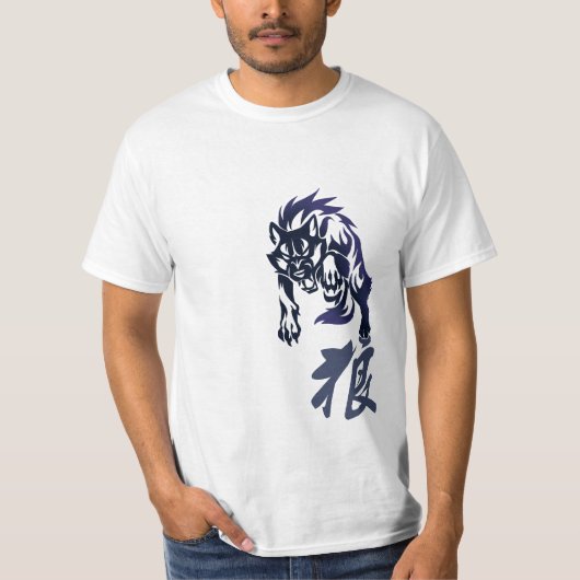 T-shirt tribal de tatouage de loup (Devant)