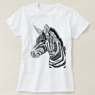 T-shirt Tribal de zèbre noir et blanc