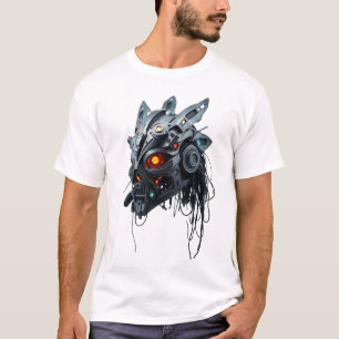 T-shirt Tribal Face Flottant Blanc - Masque de Fer