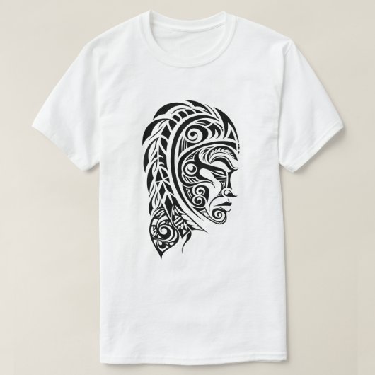 T-shirt Tribal Face Tattoo Design Illustration (Design devant)