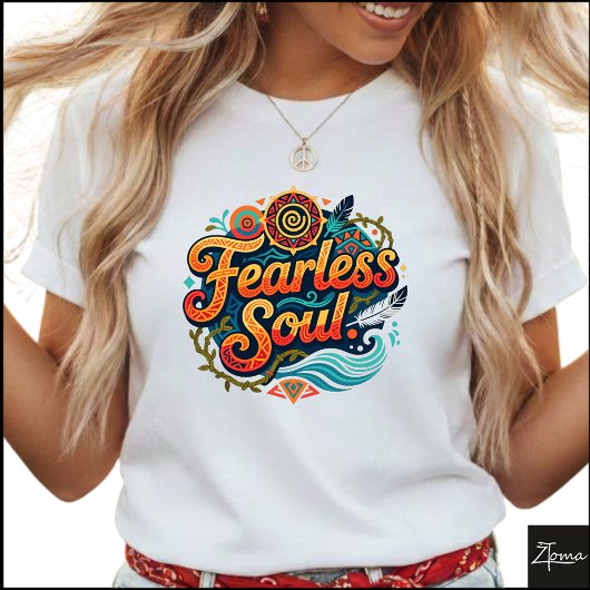 T-shirt Tribal Geometric Fearless Soul Fire Water