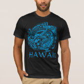 T-shirt TRIBAL HIBISICUS POLYNÉSIEN HAWAII LtBlue (Devant)