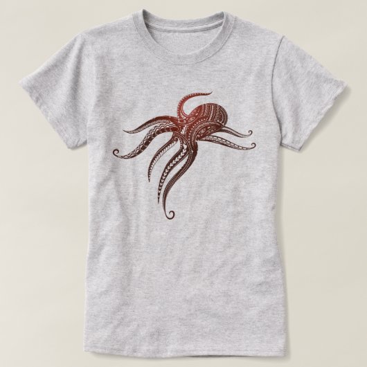 T-SHIRT TRIBAL POLYNÉSIEN OCTOPUS (Design devant)