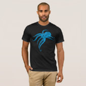 T-shirt TRIBAL POLYNÉSIEN OCTOPUS LtBlue (Devant entier)
