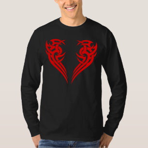 T-shirt Tribal rouge conception 5 de coffre de 2 morceaux