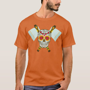 T-shirt Tribal Skull Dual Ax 11