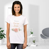 T-shirt Tribu de la mariée rose gold floral eucalyptus ver