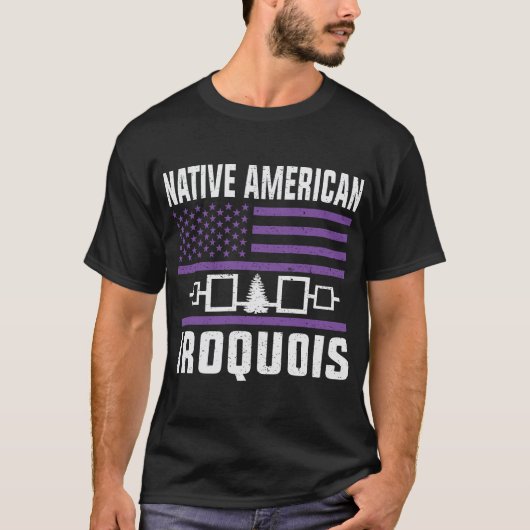 T-shirt tribu iroquois - symboles de la tribu mohawk (Devant)