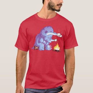T-shirt Triceramallows feu de camp dinosaure drôle