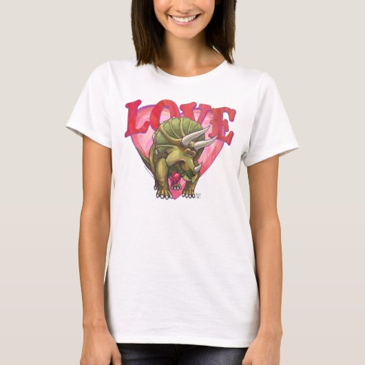 T-shirt Tricératops amoureux Saint Valentin (Devant)