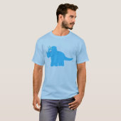 T-shirt Tricératops bleu Dinosaur (Devant entier)