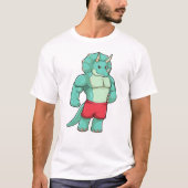 T-shirt Tricératops comme Bodybuilder à Bodybuilding (Devant)