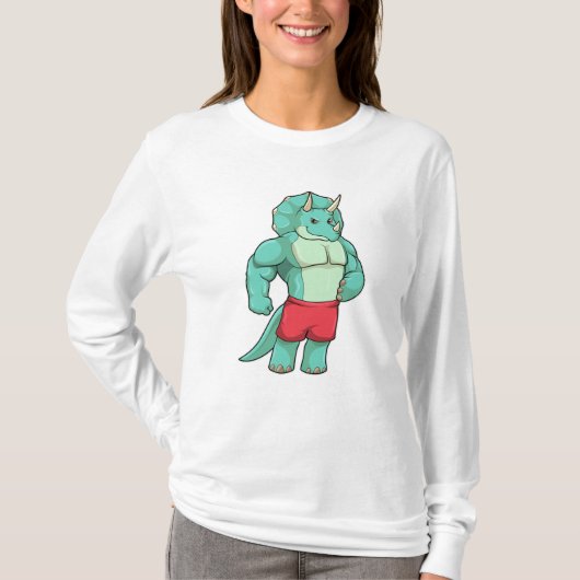 T-shirt Tricératops comme Bodybuilder à Bodybuilding (Devant)