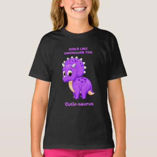 T-shirt Tricératops De Bébés Violets Les Filles Comme Les 