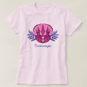 T-shirt Tricératops Joli Dinosaur Rose