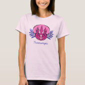 T-shirt Tricératops Joli Dinosaur Rose (Devant)