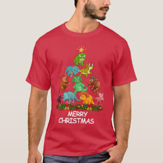 T-shirt Triceritops Christmasree Joyeux amis de Noël