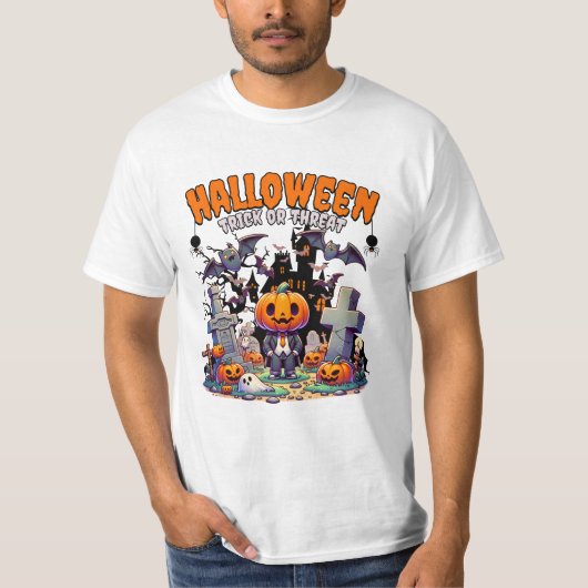 T-shirt Trick Halloween ou menace (Devant)