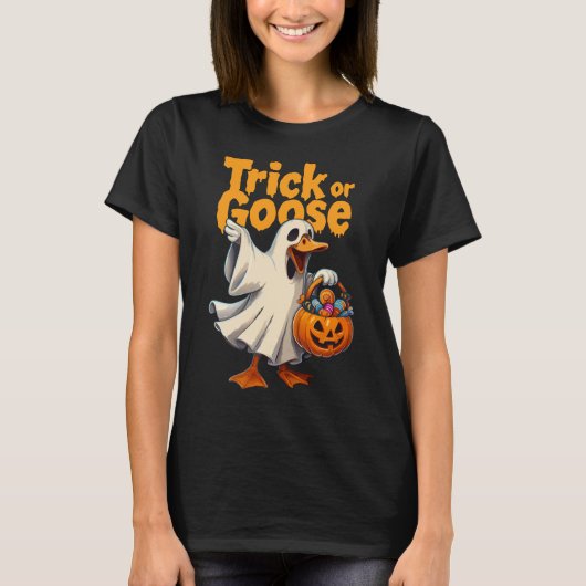 T-shirt Trick or Goose Halloween Goose (Devant)