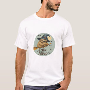 T-shirt Trick or Sleep Sorcière Paresseuse Mignonne Pun H