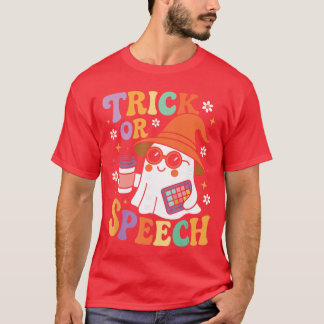 T-shirt Trick or Speech Halloween SLP Rétro Orthophonie