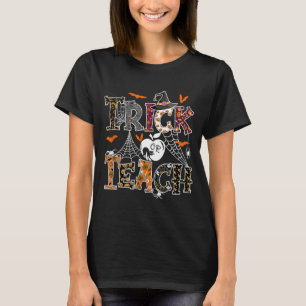 T-shirt Trick Or Teach Journee Halloween Citrouille Chauve