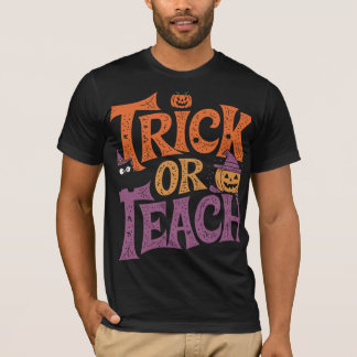 T-shirt Trick Or Teach Prof Groovy Halloween Rétro