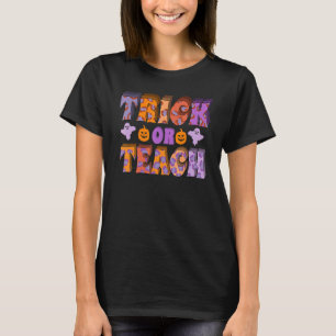 T-shirt Trick or Teach Teacher Halloween Costume Leopard P