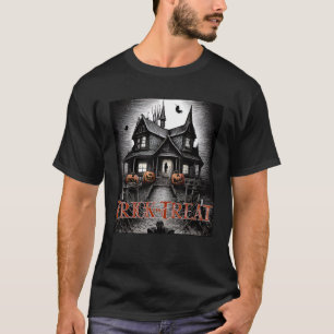 T-shirt Trick or Treat Éffrayant Haunted House With Jack o