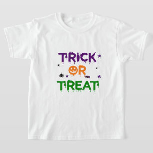 T-shirt Trick Or Treat Halloween Amusement Avec Citrouille