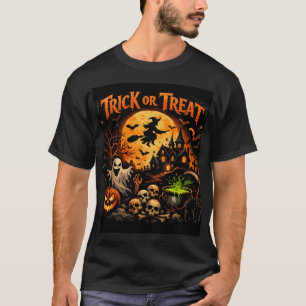 T-shirt Trick or Treat Halloween Hommes Noir