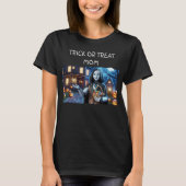 T-shirt Trick or Treat Mom AI Robot with Citrouille & Bask (Devant)