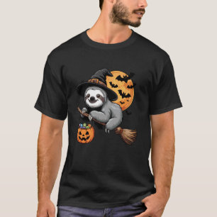 T-shirt Trick or Treat Paresseux Sorcière Halloween Citrou