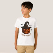 T-shirt Trick or Treat Pumpkin Witch Hat Halloween Design (Devant entier)