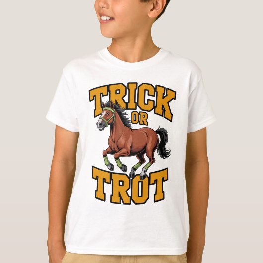 T-shirt Trick or Trot Horse Design for Equestrian Fans (Devant)