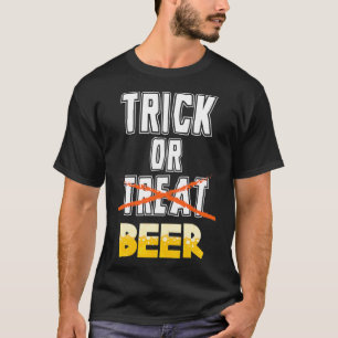 T-shirt Trick ou bière Drôle Halloween Boire Gag Adulte G
