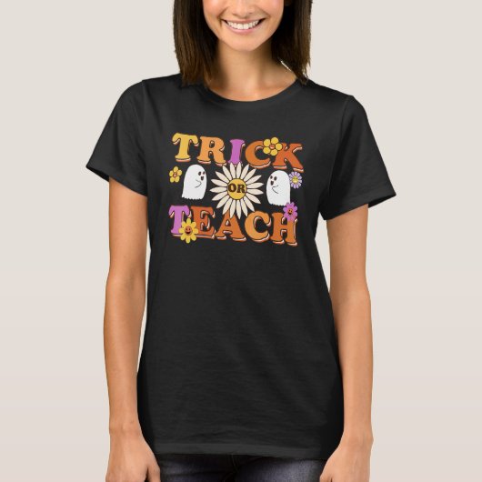 T-shirt Trick Ou Enseignant Ghost Costume Halloween Femme (Devant)