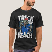 T-shirt Trick Ou Enseigner Citrouille Bat Spider Enseignan (Devant)