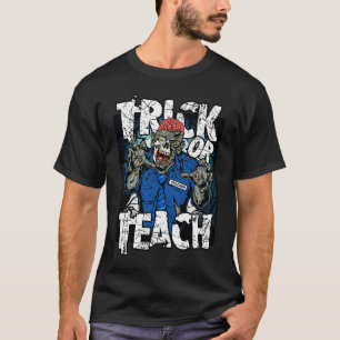 T-shirt Trick Ou Enseigner Citrouille Bat Spider Enseignan